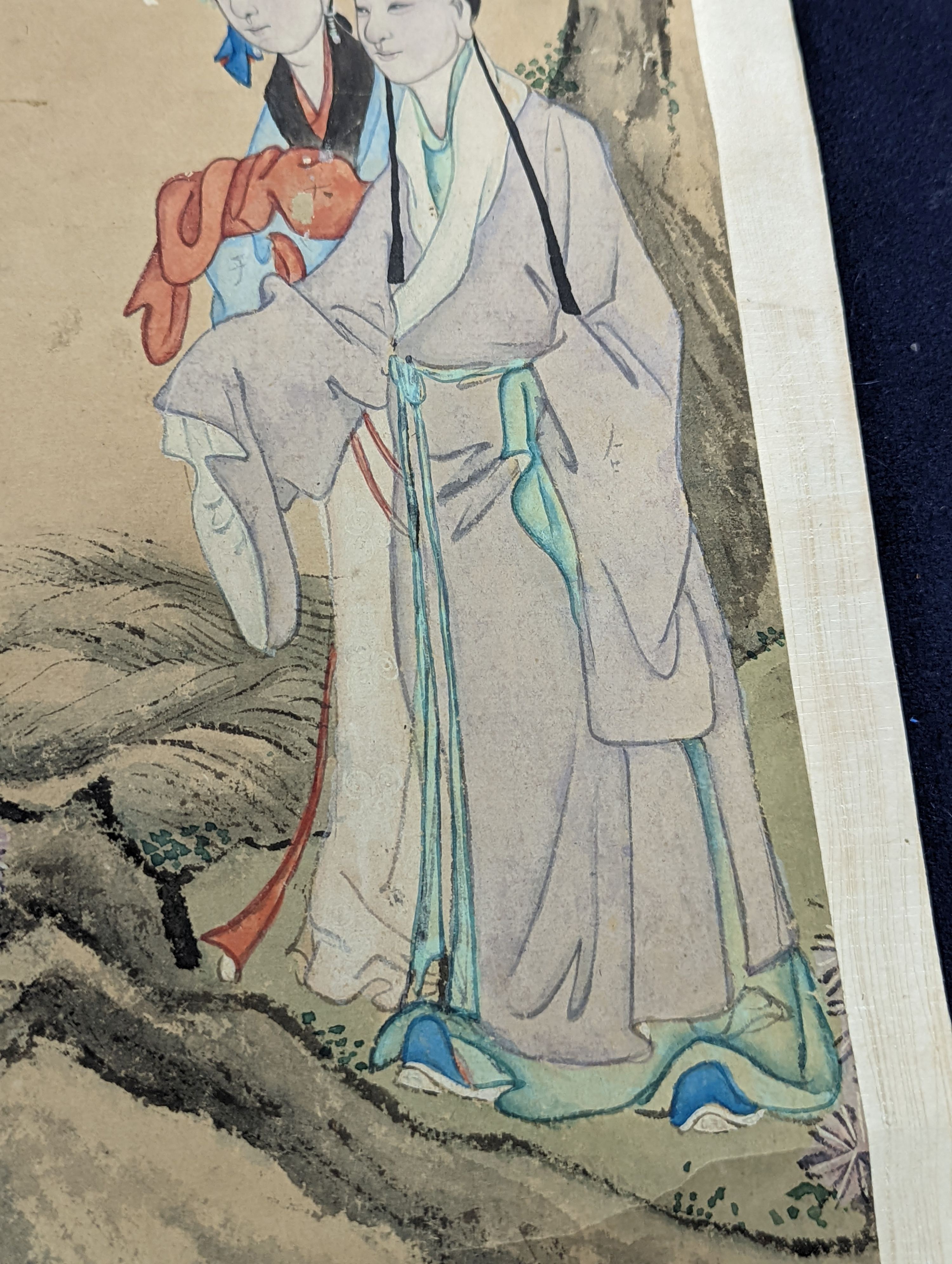 A pair of Chinese scrolls, watercolour on paper, late 19th/early 20th century, image cm x cm